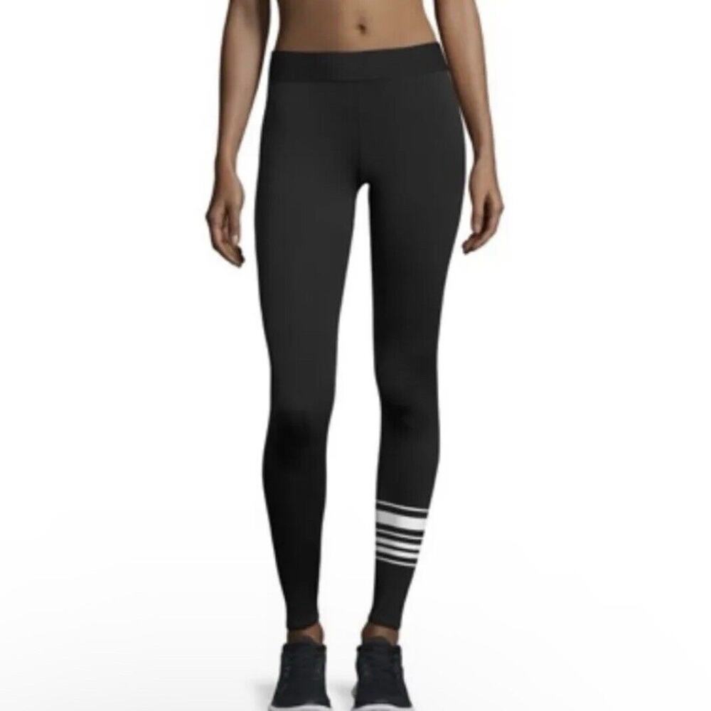heroine sport flex striped performance leggings small black/white